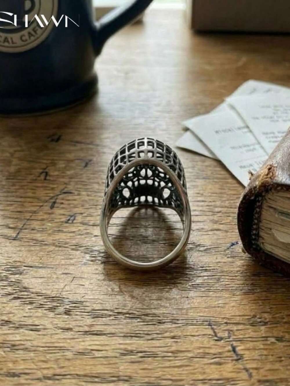 Mens Skeleton Skull Head Biker Ring